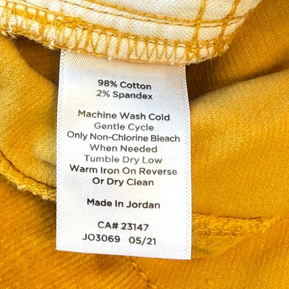 Talbots Mustard Yellow Size 10 Corduroy Straight Leg Pant High Waist Stretch - Picture 8 of 12